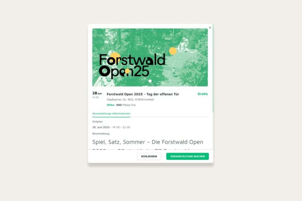 Event buchen – TC Forstwald